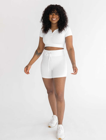 Astoria Seamless Ribbed Series Short - White