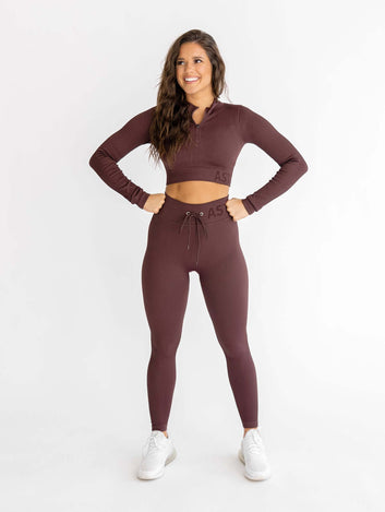 Astoria Seamless Ribbed Series Legging - Espresso