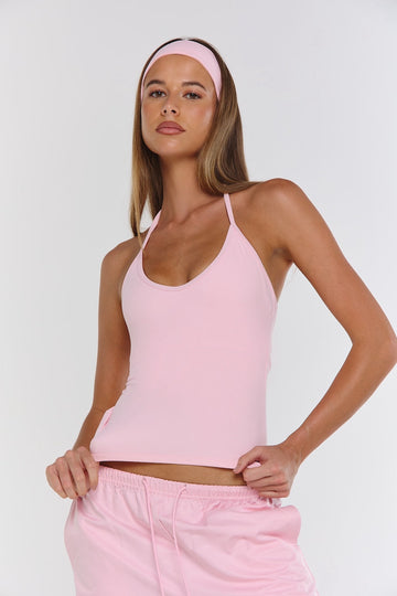 Astoria Airvíve Tie Halter Tank - Sweetheart Pink