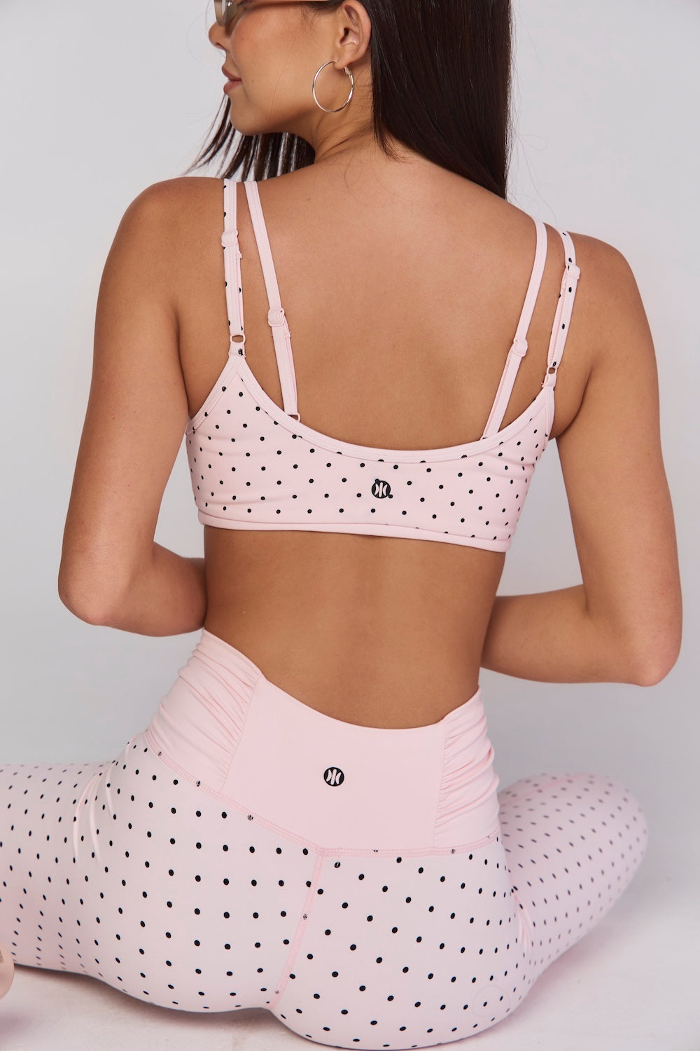Astoria LUXE BALANCE Ruched Capri - Baby Pink Polka