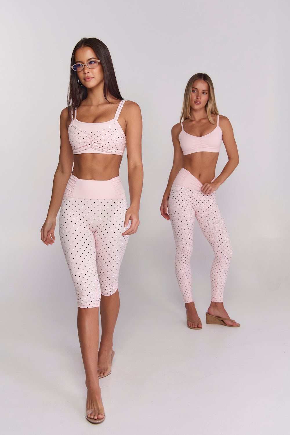 Astoria LUXE BALANCE Layered Sports Bra - Baby Pink Polka