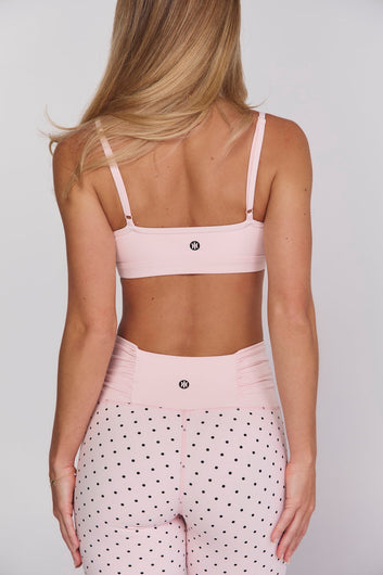 Astoria LUXE BALANCE Ruched Sports Bra - Baby Pink Polka