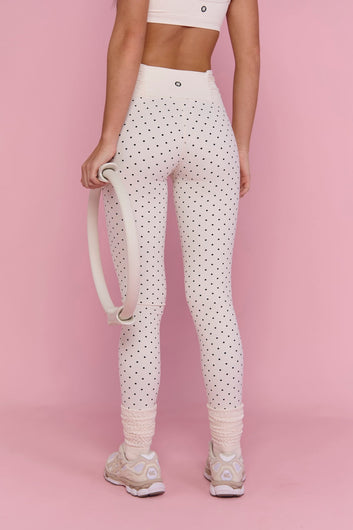 Astoria LUXE BALANCE Ruched Legging - Cream Polka