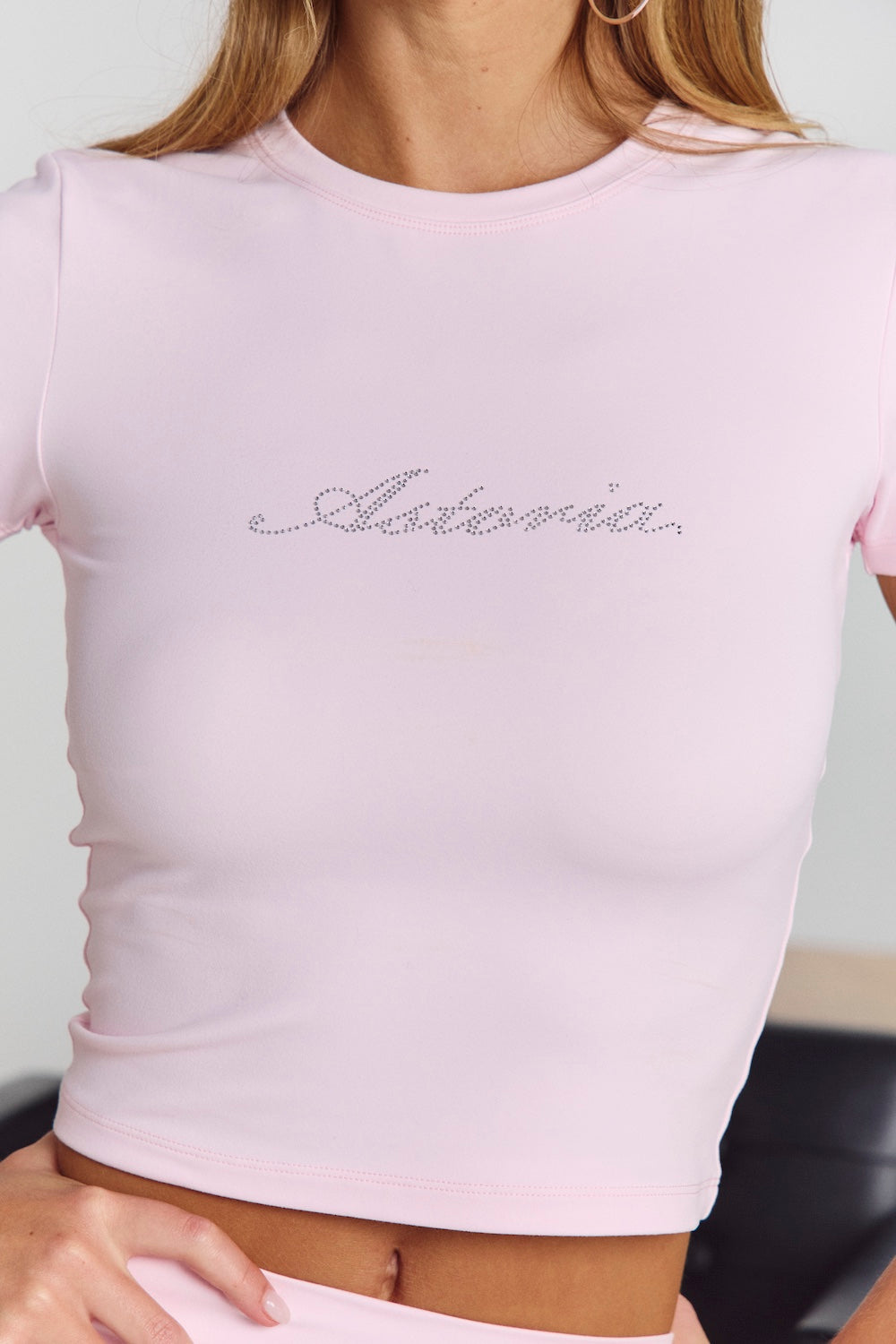 Astoria Airvíve Rhinestone Baby Tee - Angel Pink