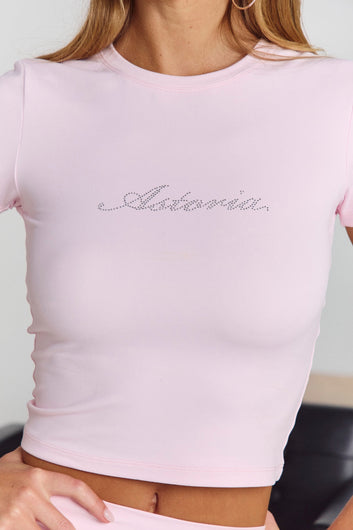 Astoria Airvíve Rhinestone Baby Tee - Angel Pink