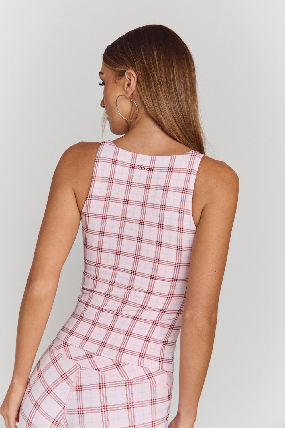 Astoria Airvíve Square Neck Tank - Princess Pink Plaid