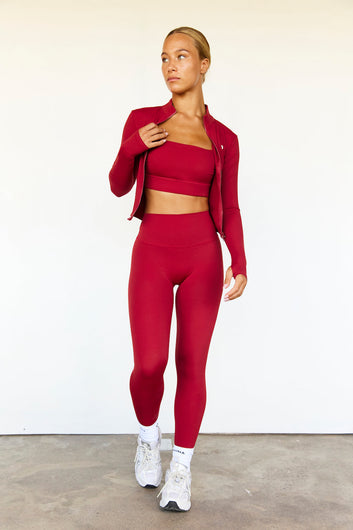 Astoria LUXE BALANCE Zip Up Jacket - Dark Cherry