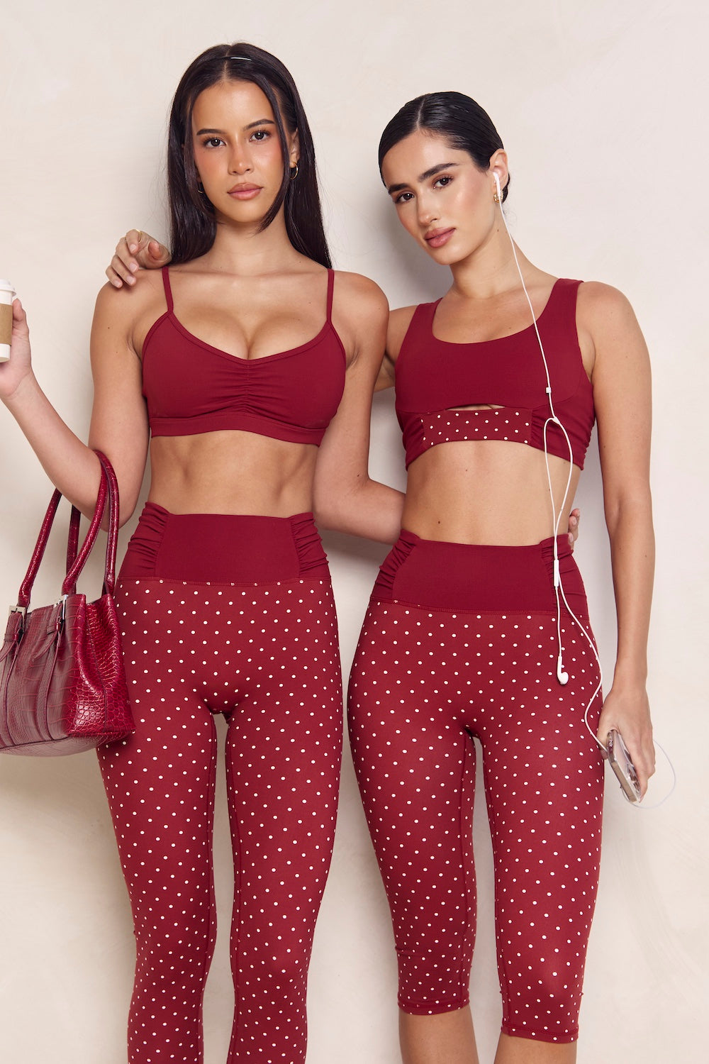 Astoria LUXE BALANCE Ruched Sports Bra - Merlot