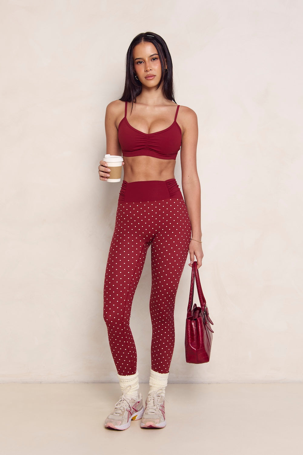 Astoria LUXE BALANCE Ruched Sports Bra - Merlot