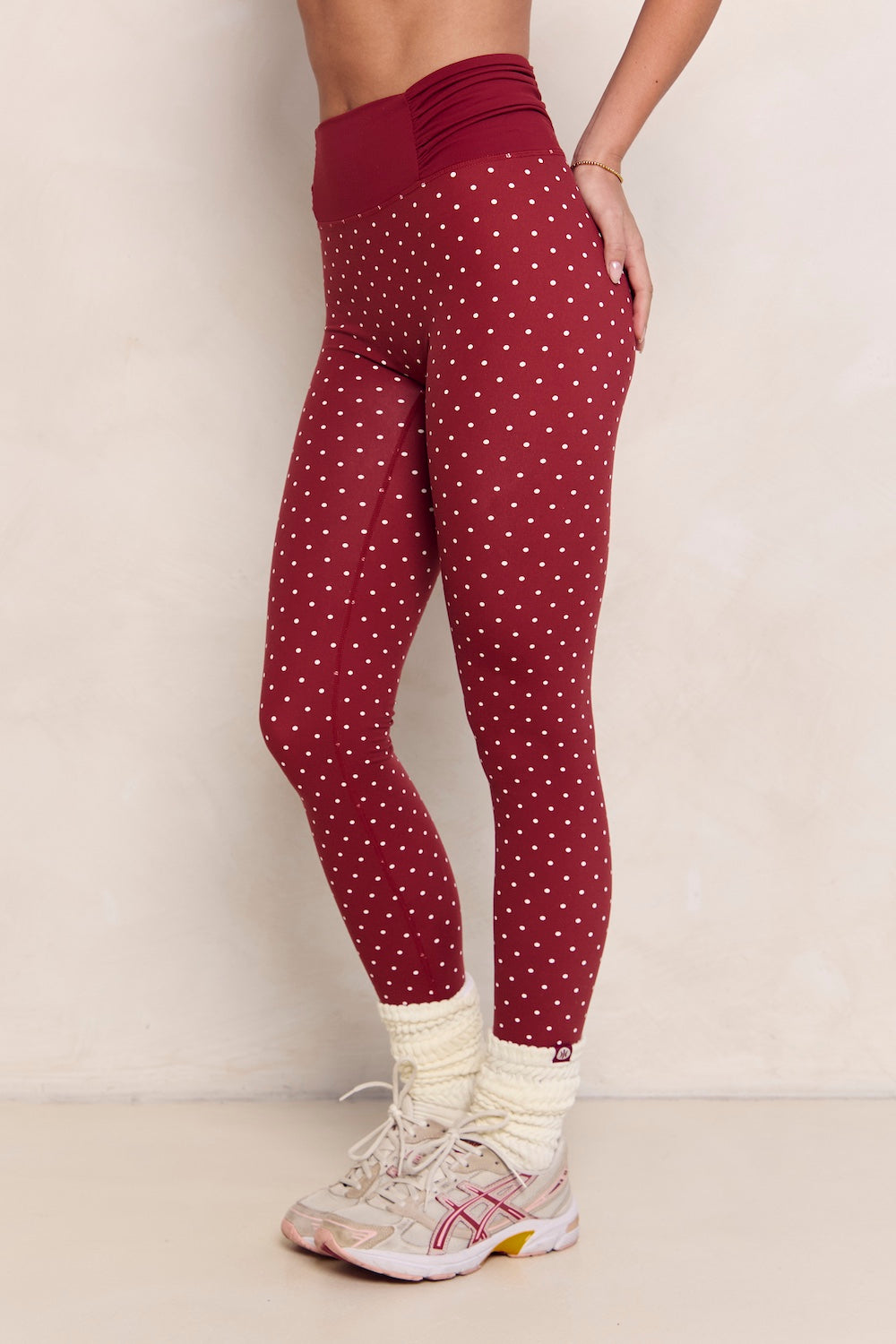 Astoria Ruched Socks  - Merlot/Cream