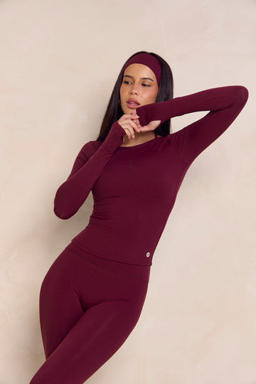 Astoria Airvíve Boat Neck Long Sleeve - Burgundy