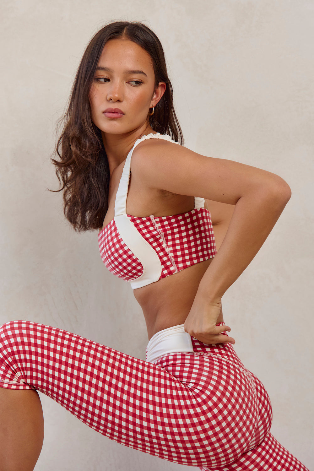 Astoria LUXE BALANCE Ruched Capri - Red Gingham