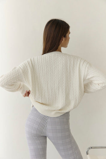 Cable Knit Pullover - Cream